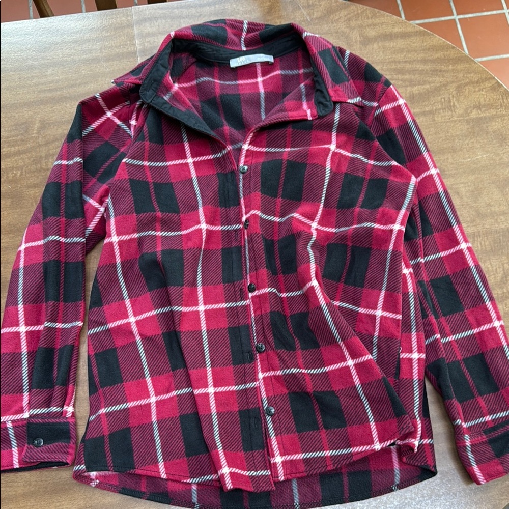 Lee Riders Flannel Fleece Button Up Size Large